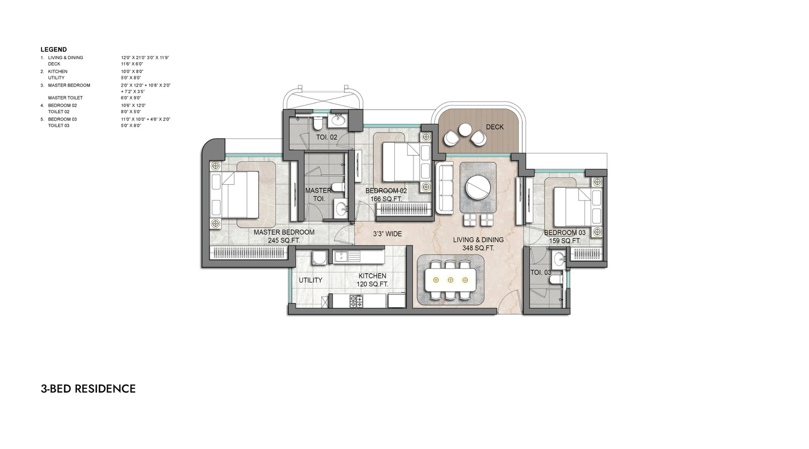 Godrej Horizon 2 BHK Floor Plan