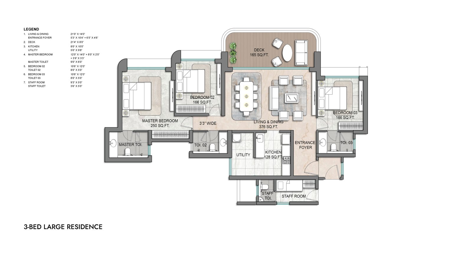 Godrej Horizon 3 BHK Floor Plan